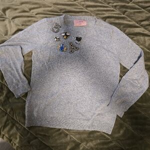 EM ELIZABETTA MINELI gray Embellished Sweater. Size M